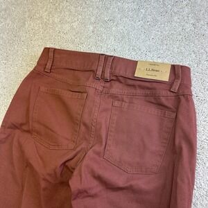 NWT LL Bean Pants Womens 2 Medium Tall Red Pants Favorite Fit Flat Front Stretch